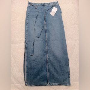 Zara Maxi Slit Jean Skirt